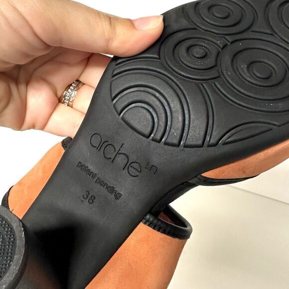 Arche Womens Leiga Heeled Slingback Sandal Coral Peach Size 38 - Picture 6 of 8